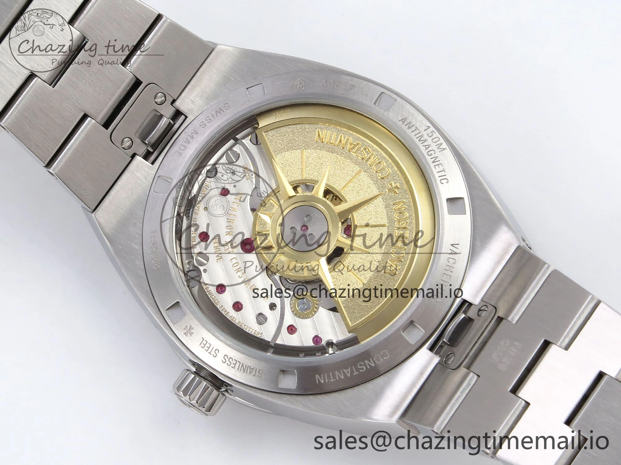 Overseas 4520V SS 8F Best Edition Green Dial on SS Bracelet A5100