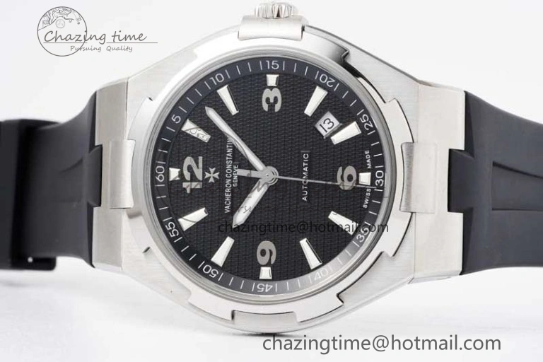 Overseas 47040 SS PPF 1:1 Best Edition Black Textured Dial on Black Rubber Strap A1226