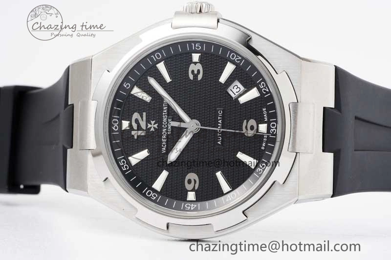 Overseas 47040 SS PPF 1:1 Best Edition Black Textured Dial on Black Rubber Strap A1226