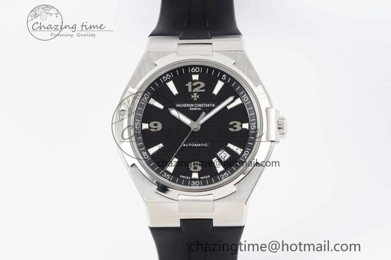 Overseas 47040 SS PPF 1:1 Best Edition Black Textured Dial on Black Rubber Strap A1226
