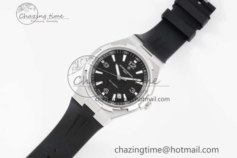 Overseas 47040 SS PPF 1:1 Best Edition Black Textured Dial on Black Rubber Strap A1226