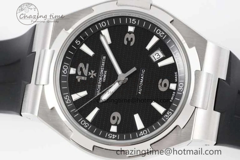 Overseas 47040 SS PPF 1:1 Best Edition Black Textured Dial on Black Rubber Strap A1226