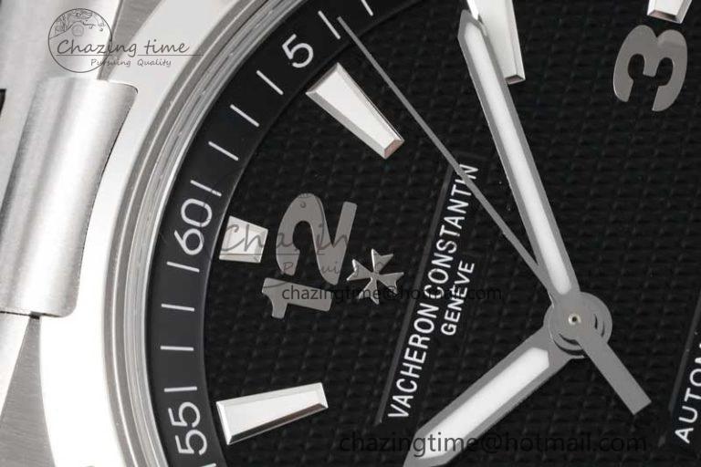 Overseas 47040 SS PPF 1:1 Best Edition Black Textured Dial on Black Rubber Strap A1226