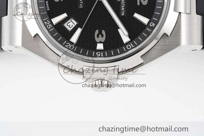 Overseas 47040 SS PPF 1:1 Best Edition Black Textured Dial on Black Rubber Strap A1226