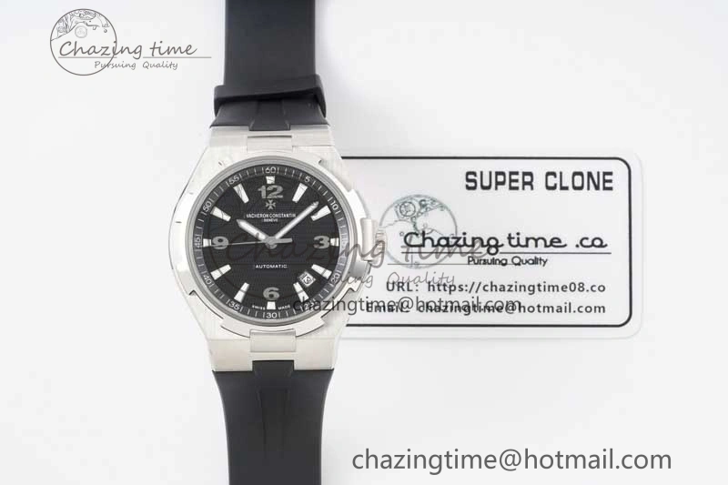 Overseas 47040 SS PPF 1:1 Best Edition Black Textured Dial on Black Rubber Strap A1226