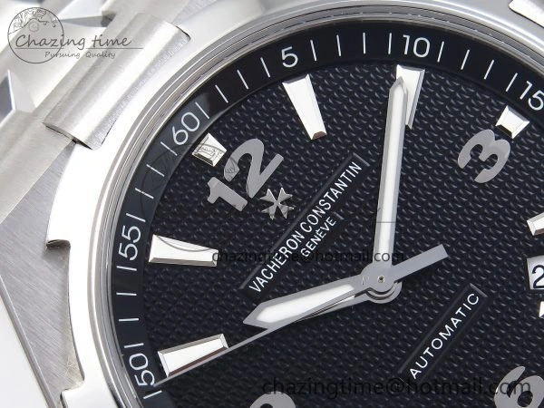 Overseas 47040 SS PPF 1:1 Best Edition Black Textured Dial on SS Bracelet A1226
