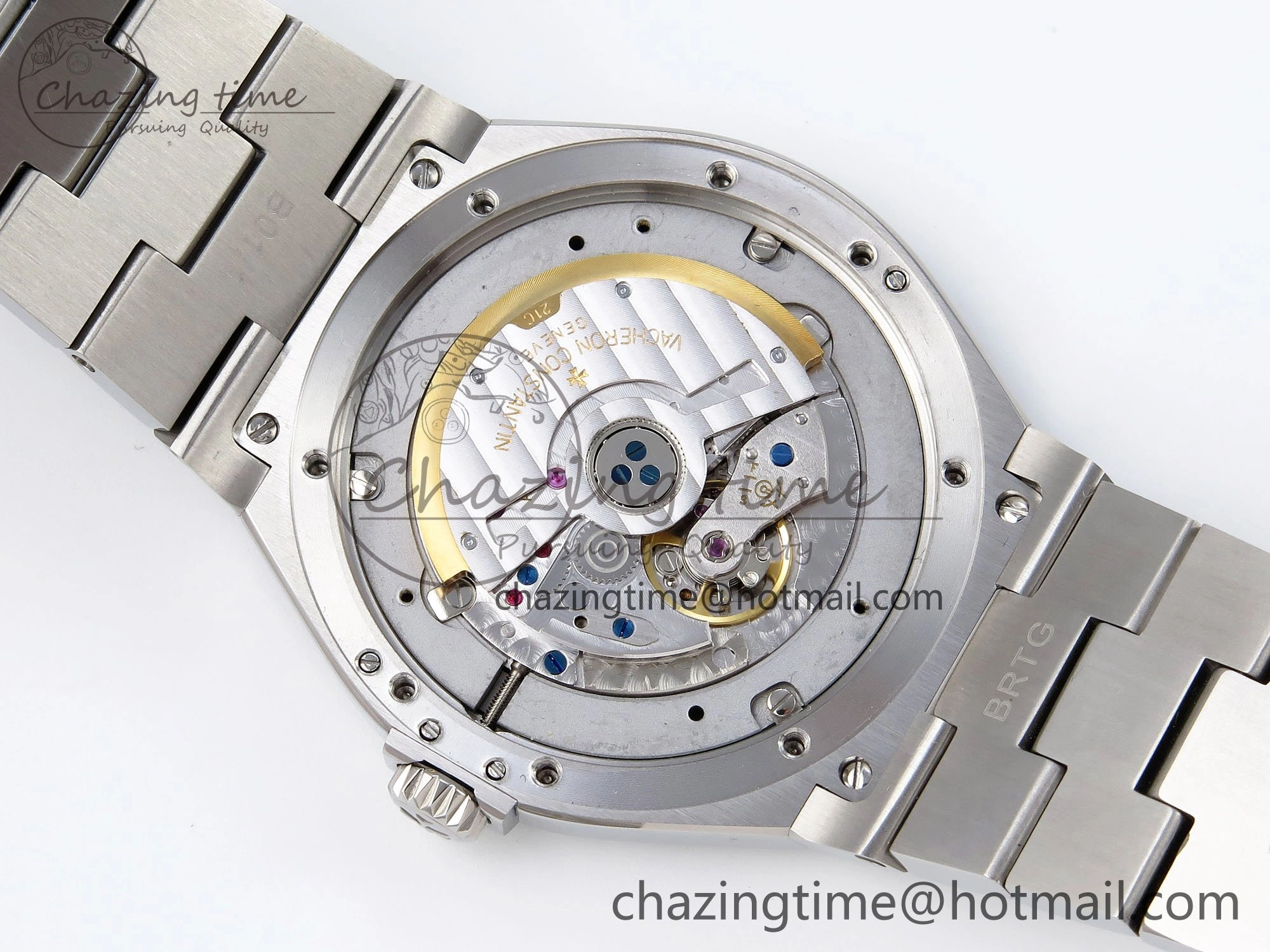 Overseas 47040 SS PPF 1:1 Best Edition Black Textured Dial on SS Bracelet A1226
