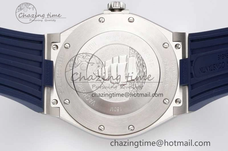 Overseas 47040 SS PPF 1:1 Best Edition Blue Textured Dial on Blue Rubber Strap A1226