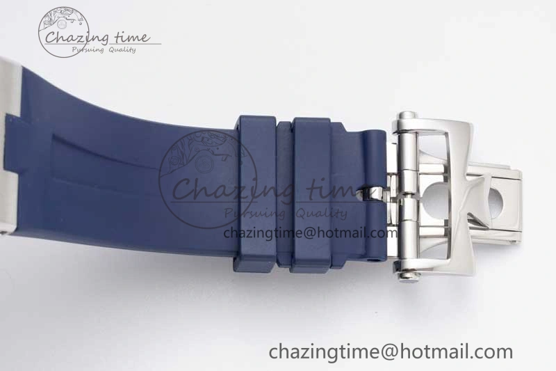 Overseas 47040 SS PPF 1:1 Best Edition Blue Textured Dial on Blue Rubber Strap A1226