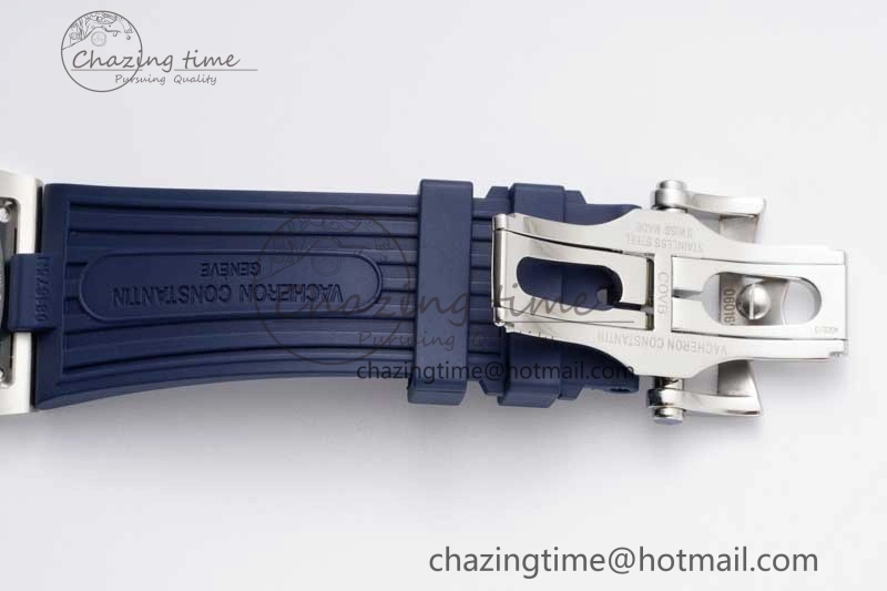 Overseas 47040 SS PPF 1:1 Best Edition Blue Textured Dial on Blue Rubber Strap A1226