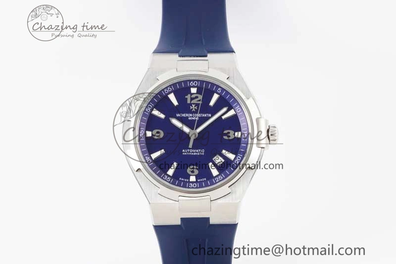 Overseas 47040 SS PPF 1:1 Best Edition Blue Textured Dial on Blue Rubber Strap A1226