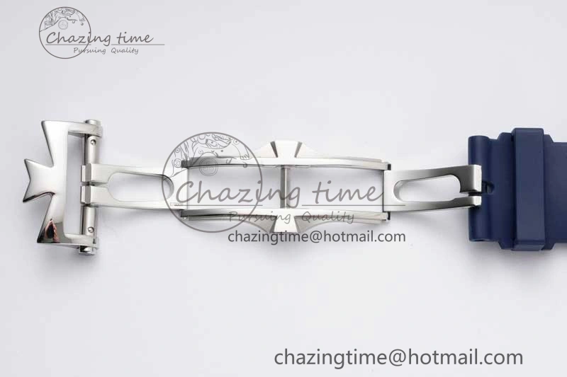 Overseas 47040 SS PPF 1:1 Best Edition Blue Textured Dial on Blue Rubber Strap A1226