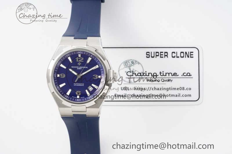 Overseas 47040 SS PPF 1:1 Best Edition Blue Textured Dial on Blue Rubber Strap A1226