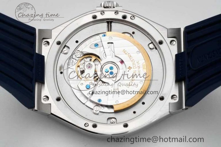 Overseas 47040 SS PPF 1:1 Best Edition Blue Textured Dial on Blue Rubber Strap A1226