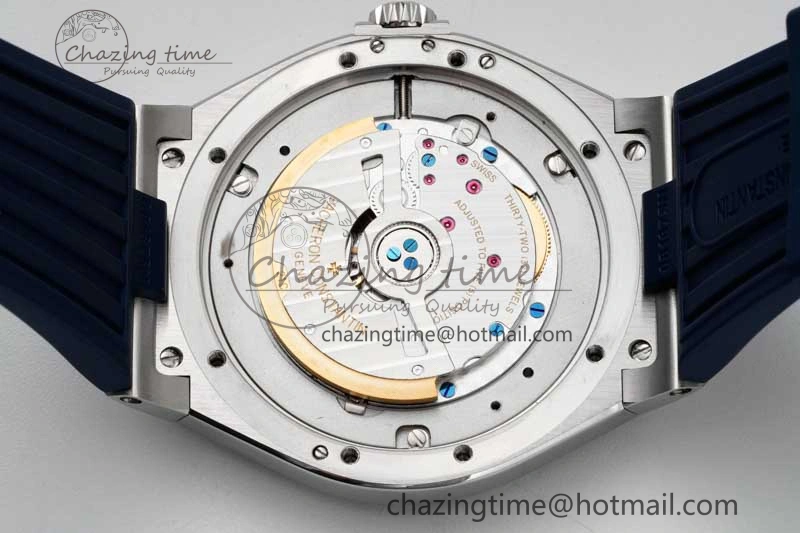 Overseas 47040 SS PPF 1:1 Best Edition Blue Textured Dial on Blue Rubber Strap A1226