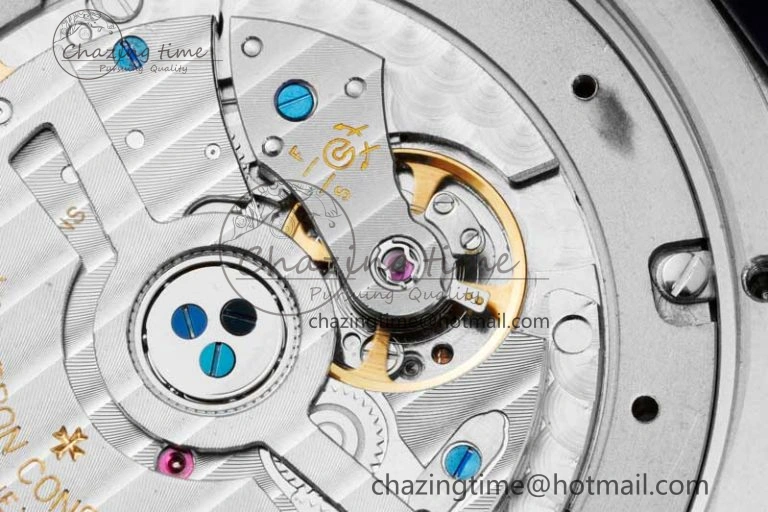 Overseas 47040 SS PPF 1:1 Best Edition Blue Textured Dial on Blue Rubber Strap A1226