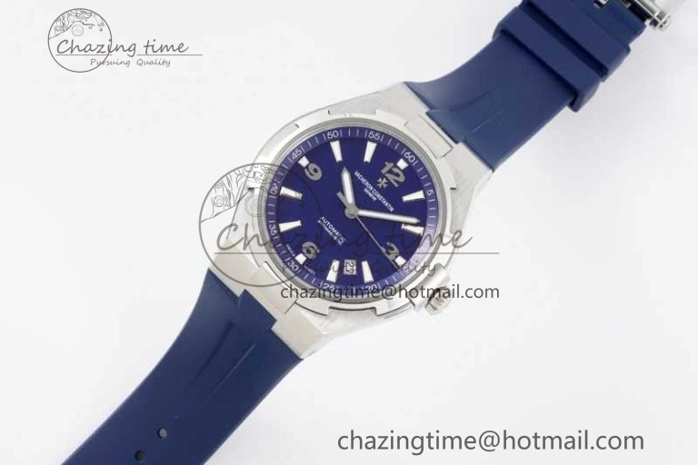 Overseas 47040 SS PPF 1:1 Best Edition Blue Textured Dial on Blue Rubber Strap A1226