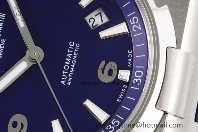 Overseas 47040 SS PPF 1:1 Best Edition Blue Textured Dial on Blue Rubber Strap A1226