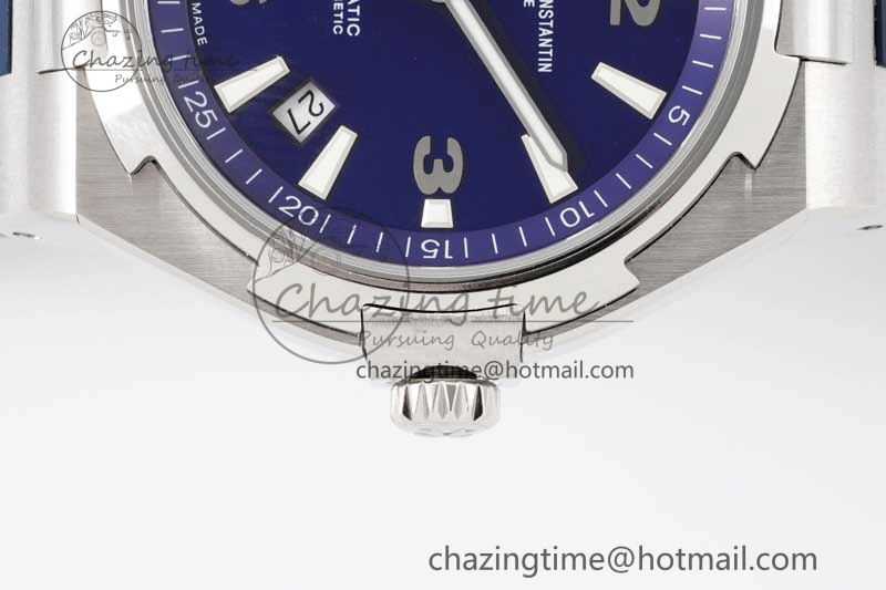 Overseas 47040 SS PPF 1:1 Best Edition Blue Textured Dial on Blue Rubber Strap A1226