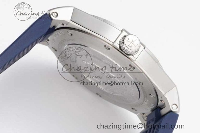 Overseas 47040 SS PPF 1:1 Best Edition Blue Textured Dial on Blue Rubber Strap A1226