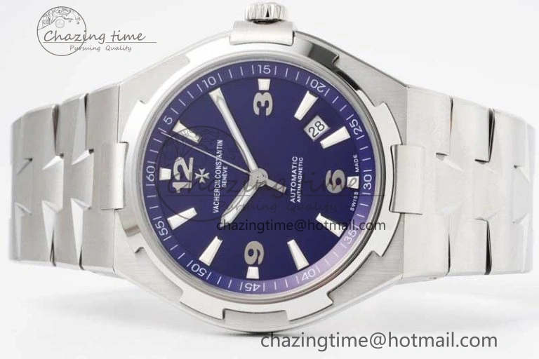 Overseas 47040 SS PPF 1:1 Best Edition Blue Textured Dial on SS Bracelet A1226