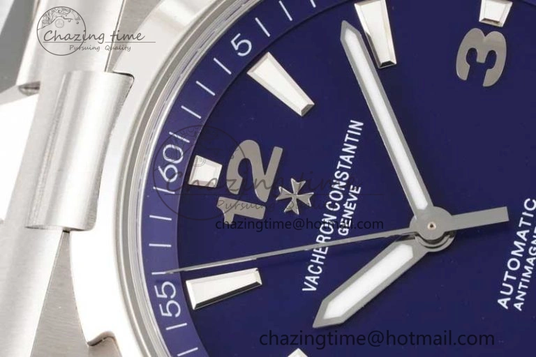 Overseas 47040 SS PPF 1:1 Best Edition Blue Textured Dial on SS Bracelet A1226