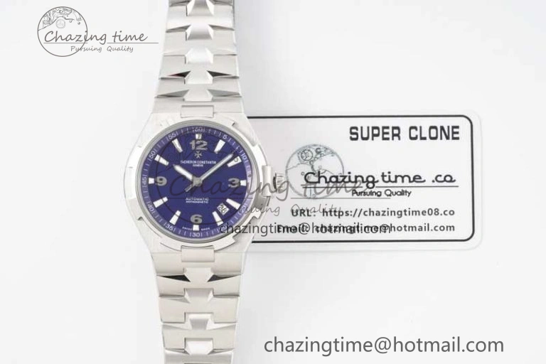 Overseas 47040 SS PPF 1:1 Best Edition Blue Textured Dial on SS Bracelet A1226
