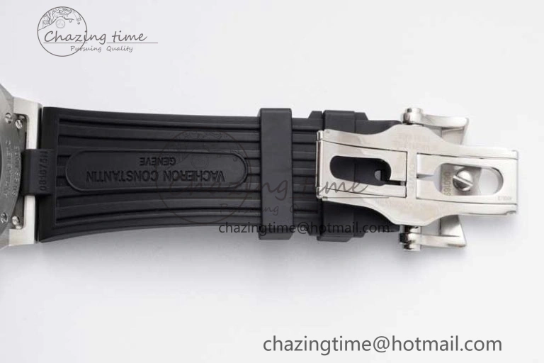 Overseas 47040 SS PPF 1:1 Best Edition Gray Textured Dial on Black Rubber Strap A1226
