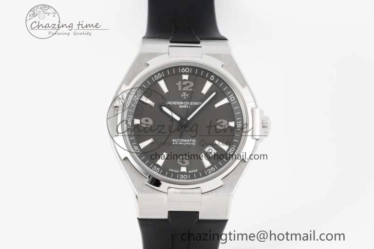 Overseas 47040 SS PPF 1:1 Best Edition Gray Textured Dial on Black Rubber Strap A1226