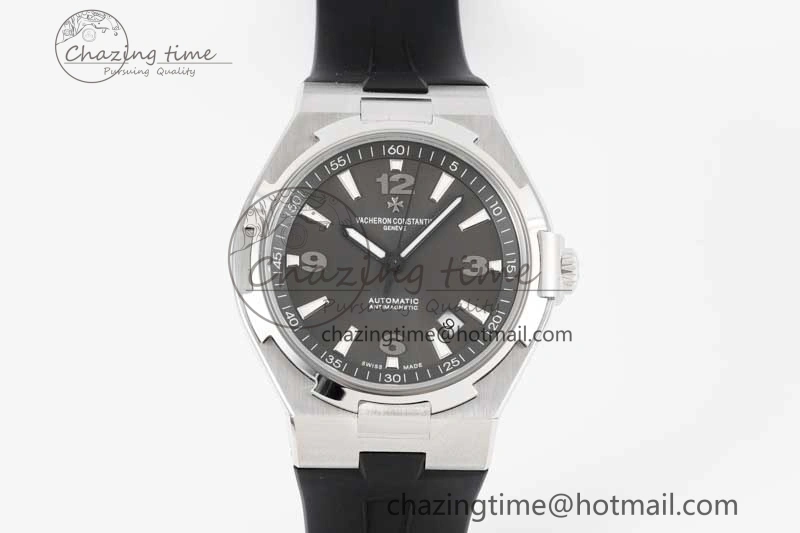 Overseas 47040 SS PPF 1:1 Best Edition Gray Textured Dial on Black Rubber Strap A1226