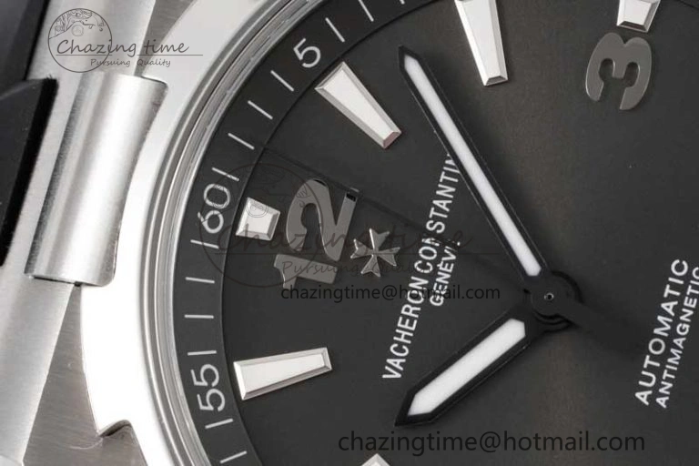Overseas 47040 SS PPF 1:1 Best Edition Gray Textured Dial on Black Rubber Strap A1226