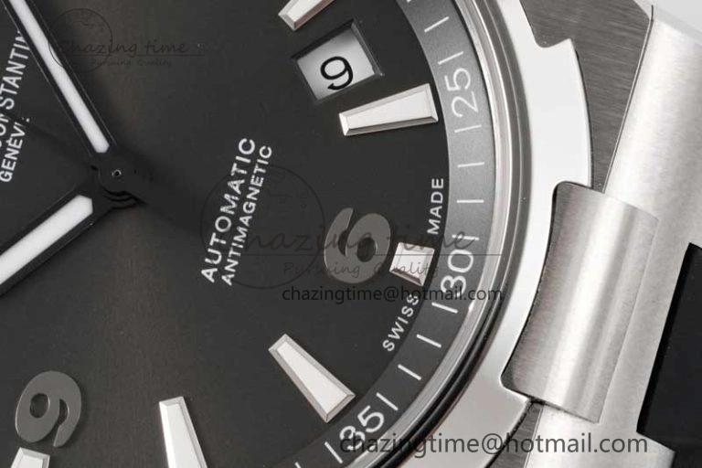 Overseas 47040 SS PPF 1:1 Best Edition Gray Textured Dial on Black Rubber Strap A1226