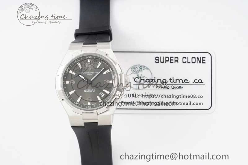Overseas 47040 SS PPF 1:1 Best Edition Gray Textured Dial on Black Rubber Strap A1226