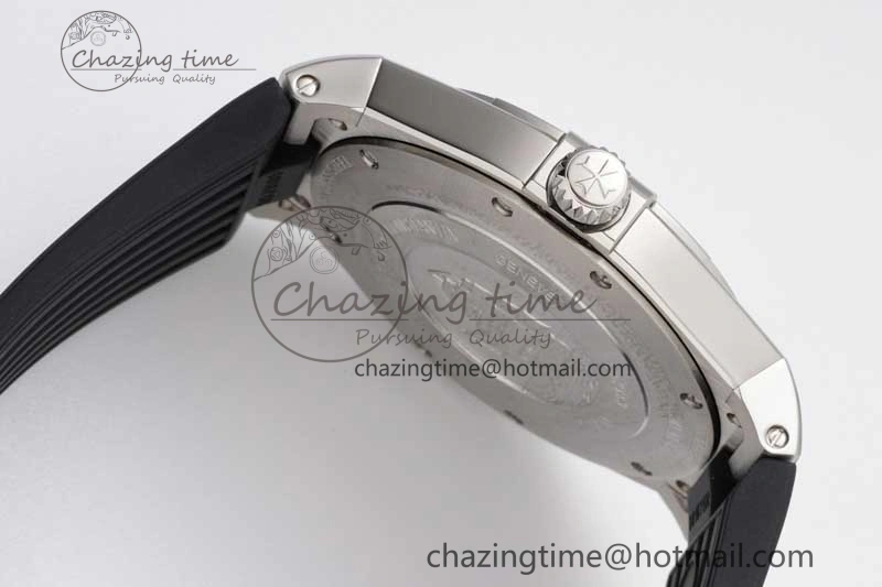 Overseas 47040 SS PPF 1:1 Best Edition Gray Textured Dial on Black Rubber Strap A1226