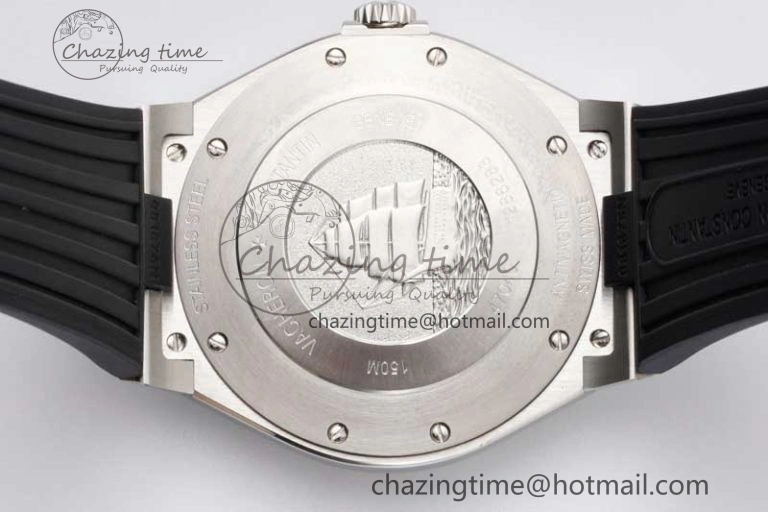 Overseas 47040 SS PPF 1:1 Best Edition Gray Textured Dial on Black Rubber Strap A1226