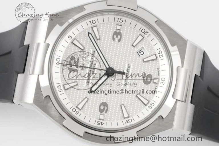 Overseas 47040 SS PPF 1:1 Best Edition White Textured Dial on Black Rubber Strap A1226