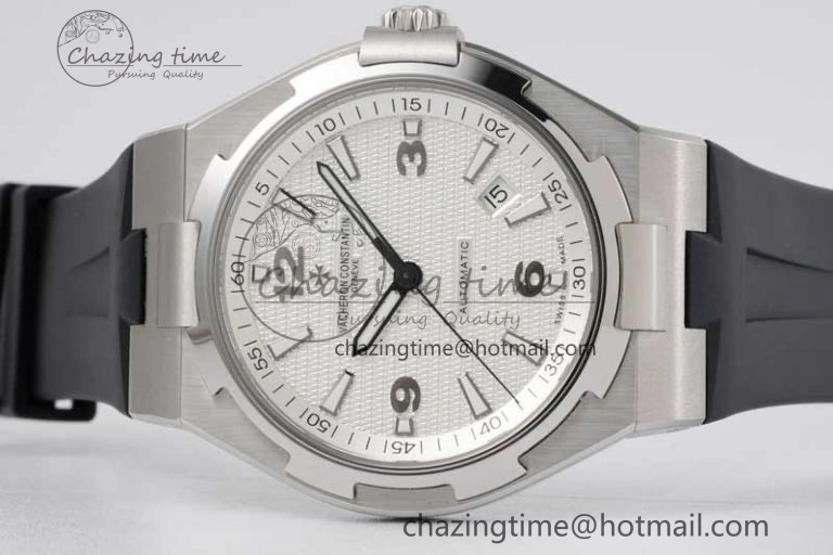 Overseas 47040 SS PPF 1:1 Best Edition White Textured Dial on Black Rubber Strap A1226