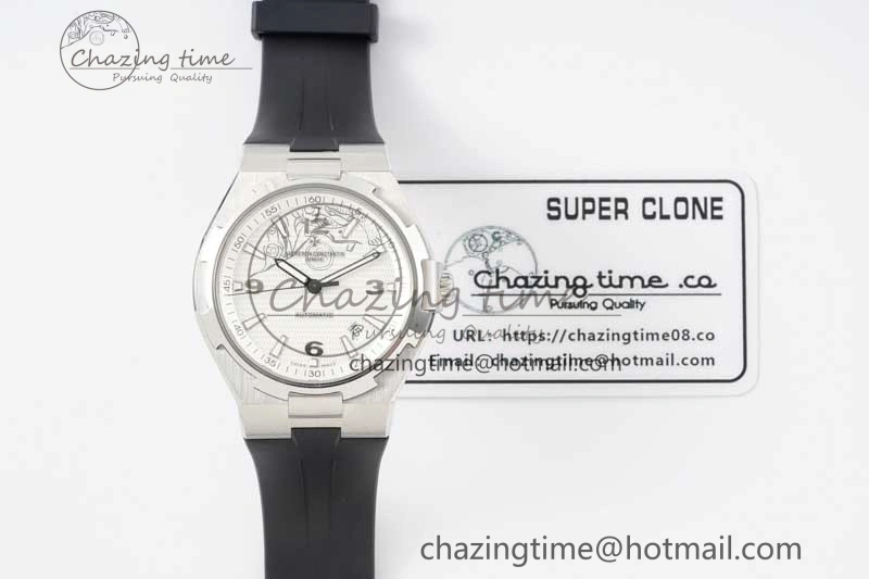 Overseas 47040 SS PPF 1:1 Best Edition White Textured Dial on Black Rubber Strap A1226