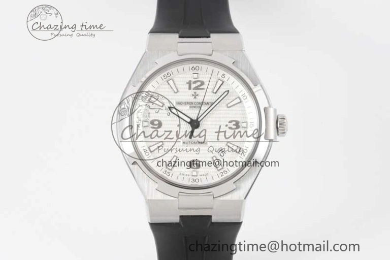 Overseas 47040 SS PPF 1:1 Best Edition White Textured Dial on Black Rubber Strap A1226