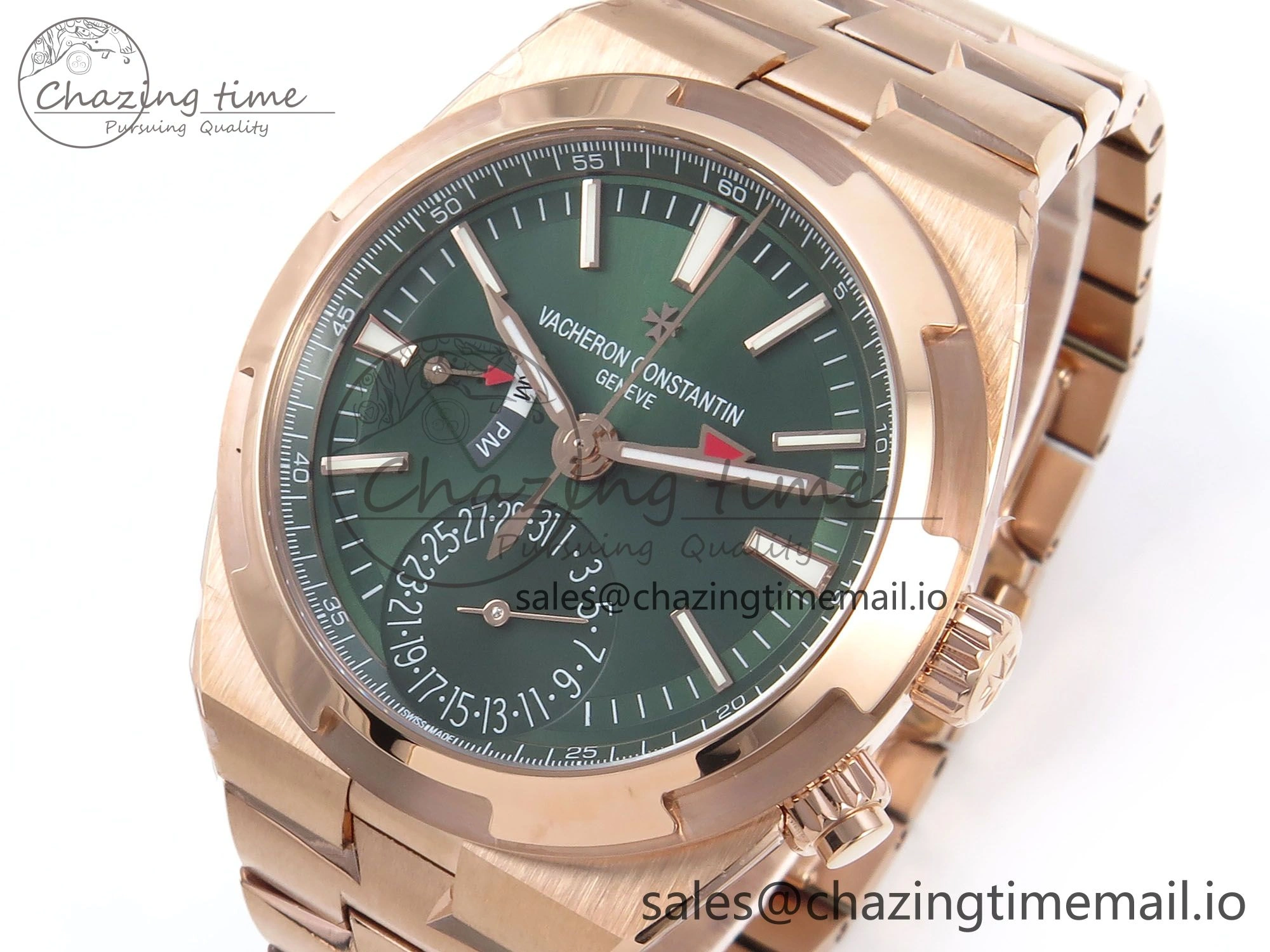 Overseas 7920V RG 8F Best Edition Green Dial On RG Bracelet A5110