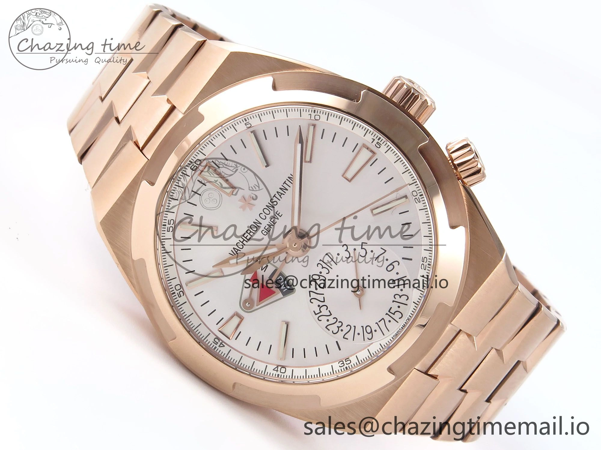 Overseas 7920V RG 8F Best Edition White Dial On RG Bracelet A5110