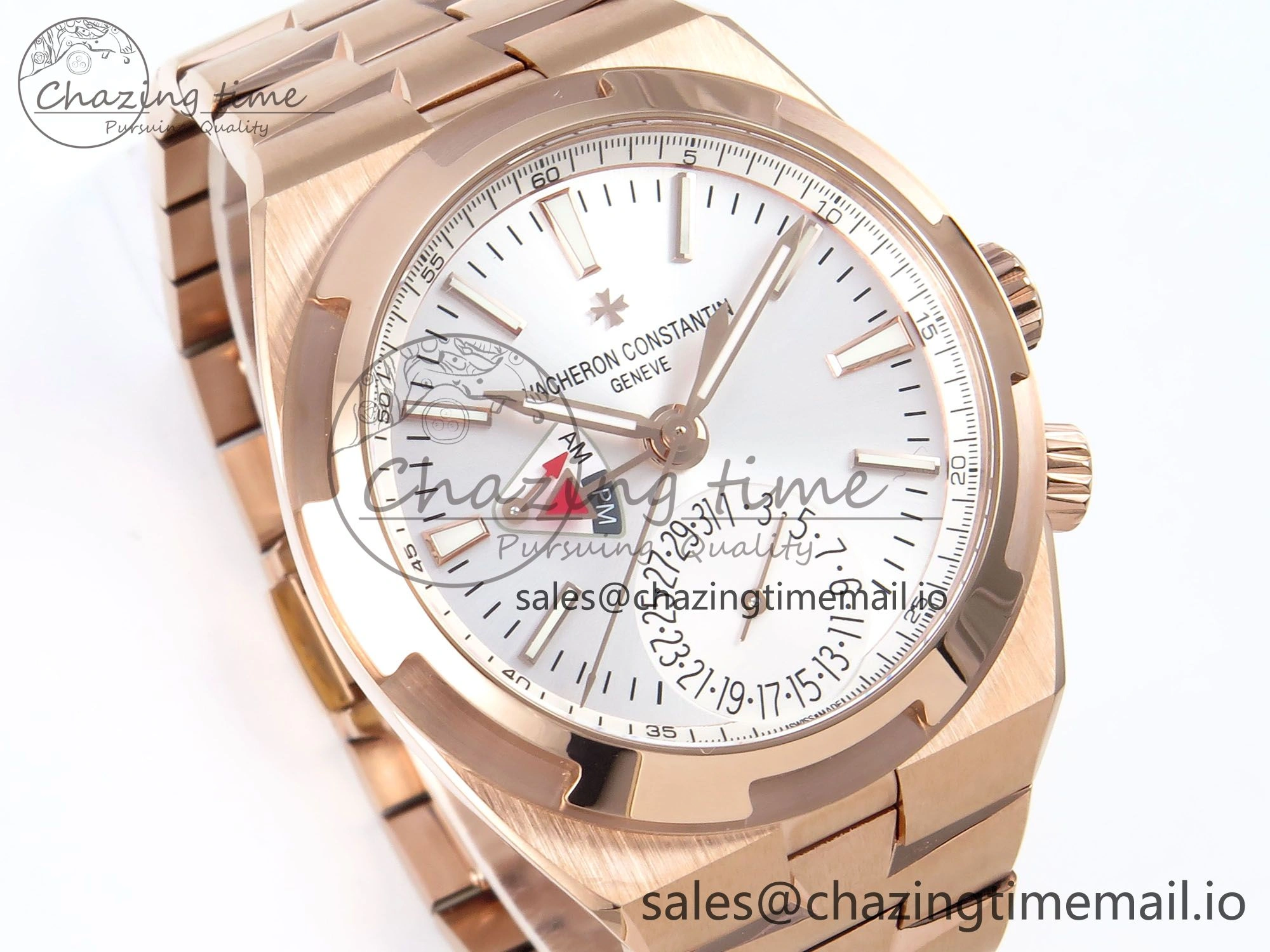 Overseas 7920V RG 8F Best Edition White Dial On RG Bracelet A5110