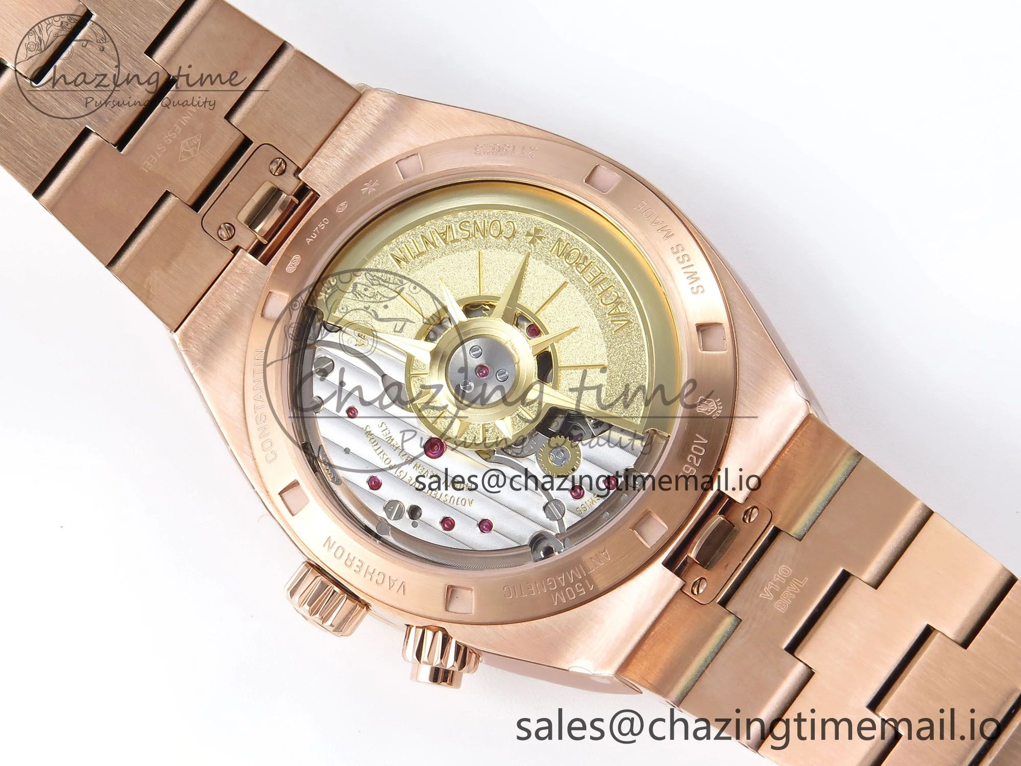 Overseas 7920V RG 8F Best Edition White Dial On RG Bracelet A5110