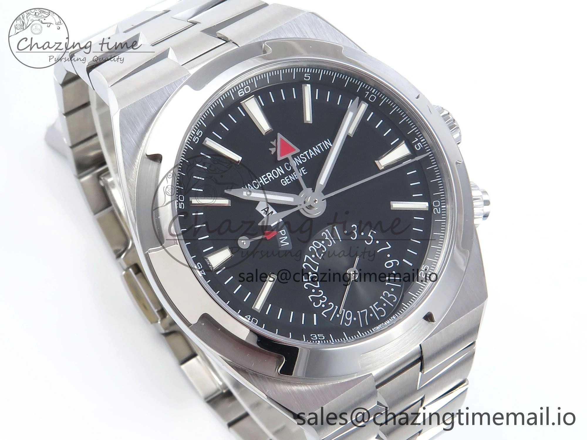 Overseas 7920V SS 8F Best Edition Black Dial On SS Bracelet A5110