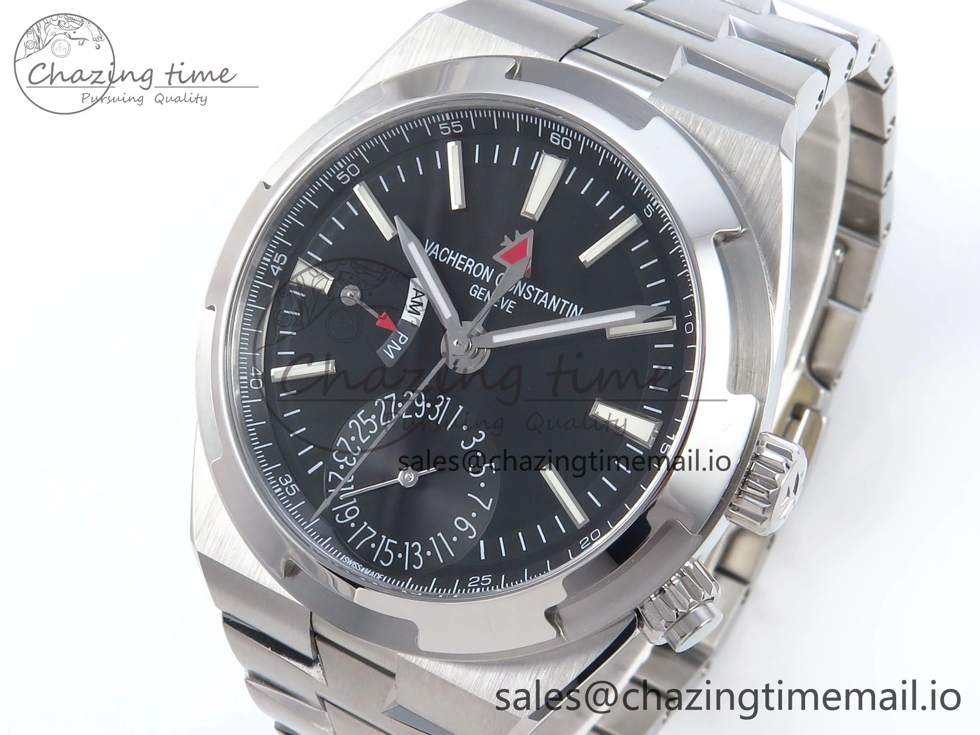 Overseas 7920V SS 8F Best Edition Black Dial On SS Bracelet A5110