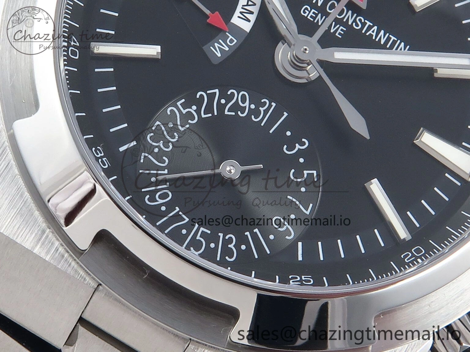Overseas 7920V SS 8F Best Edition Black Dial On SS Bracelet A5110