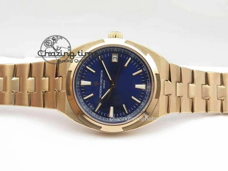 Overseas Automatic RG Blue Dial On RG Bracelet A5100