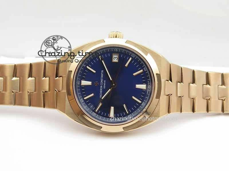 Overseas Automatic RG Blue Dial On RG Bracelet A5100