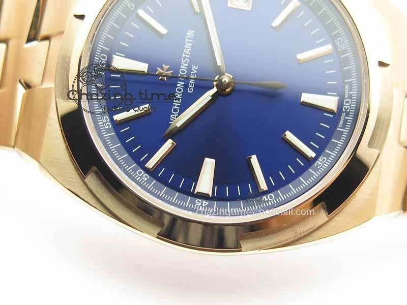 Overseas Automatic RG Blue Dial On RG Bracelet A5100