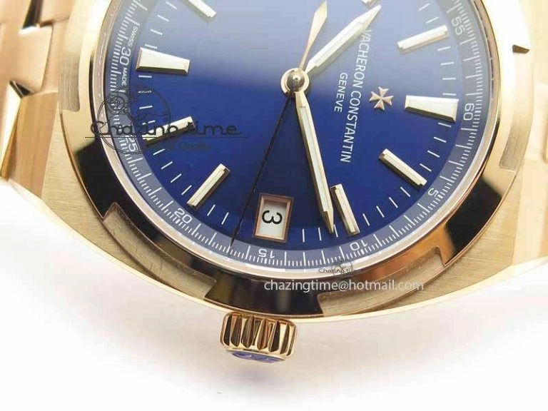 Overseas Automatic RG Blue Dial On RG Bracelet A5100